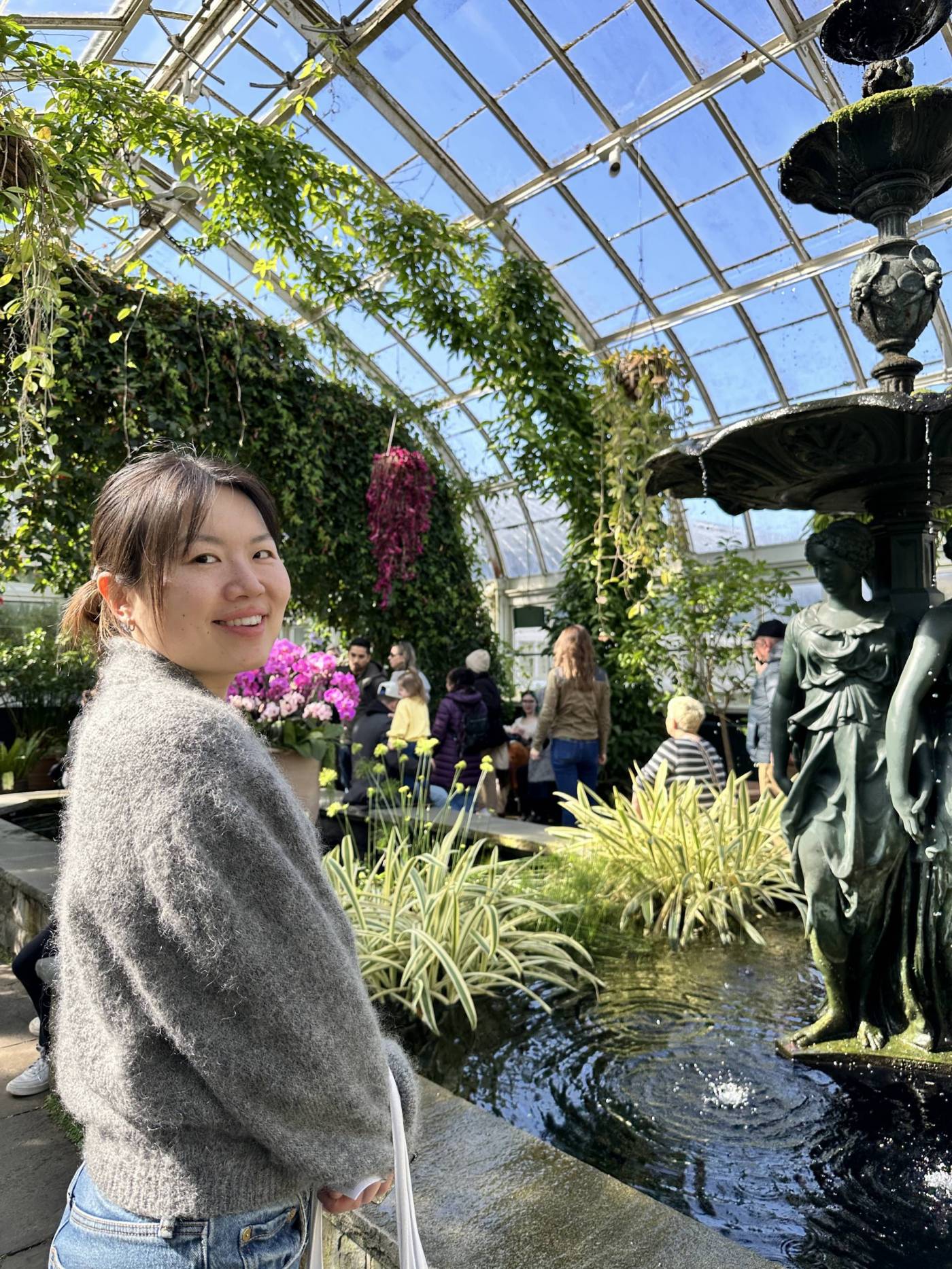 Picture of Vicky at an indoor garden.