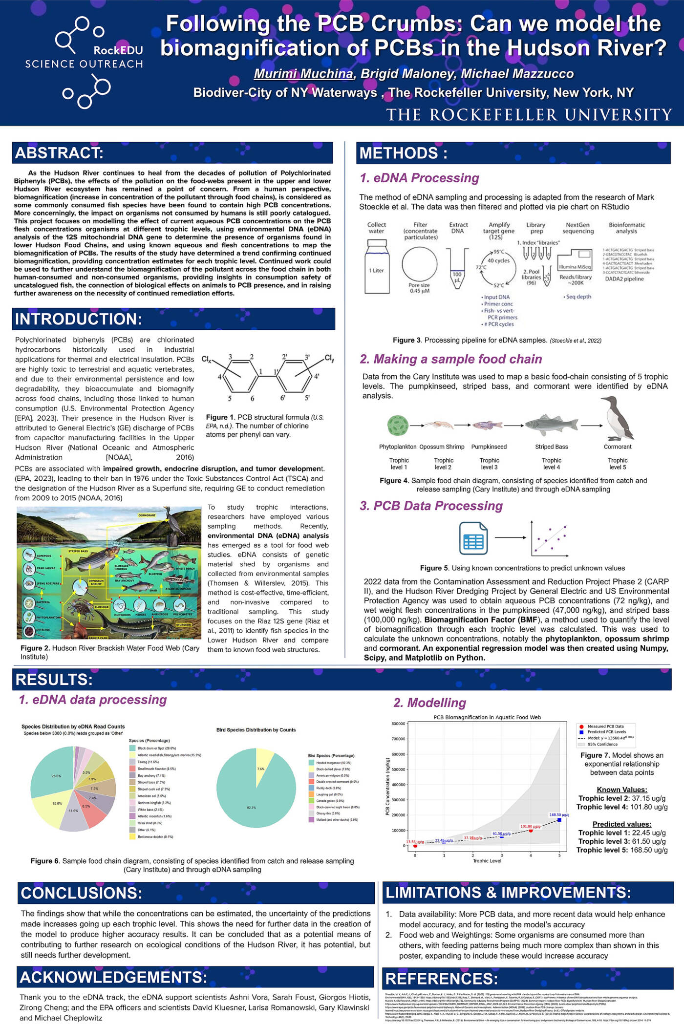 Following the PCB Crumbs in NY Waterways: Can we model biomagnification of PCBs in the Hudson River?