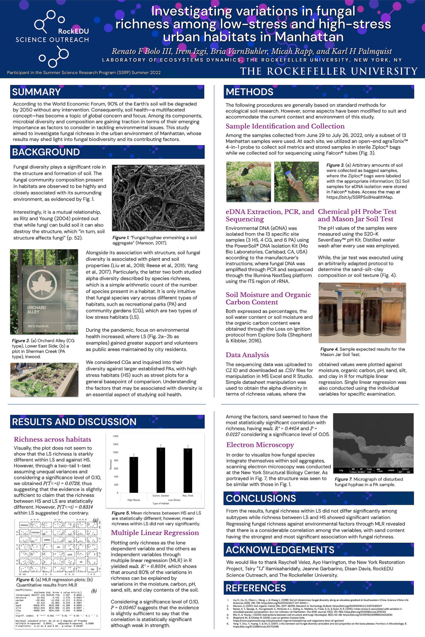 Investigating Variations in Fungal Richness Among Low-Stress and High-Stress Urban Habitats in Manhattan